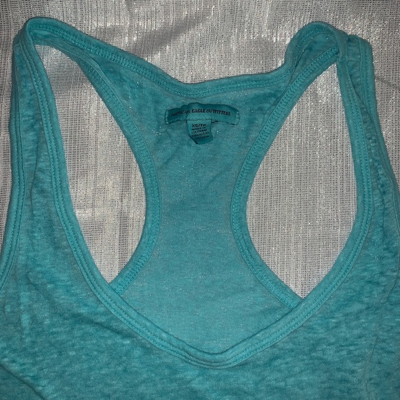 Teal American Eagle Burnout Racerback Tank - Picture 2 of 3